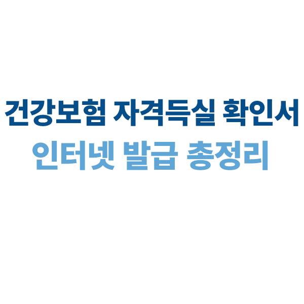 건강보험 자격득실 확인서 인터넷 발급 총정리