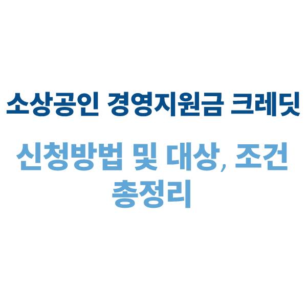 2025 소상공인 경영지원금 크레딧 50만원 신청 방법 및 대상 조건