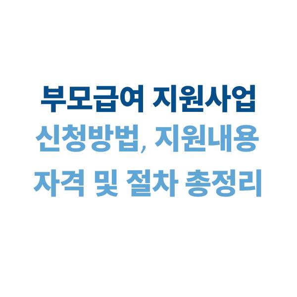 2025 부모급여 지원사업: 신청 방법, 지원 내용, 자격 및 절차