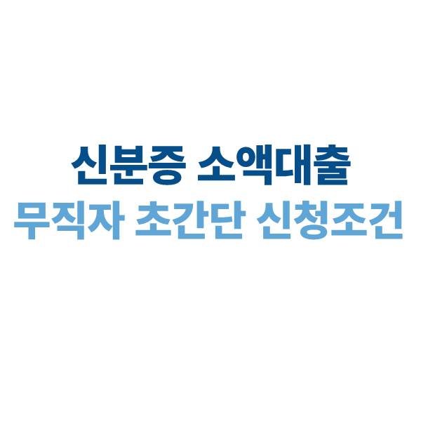 신분증만으로 가능한 소액대출｜무직자·초간단 신청 조건 안내